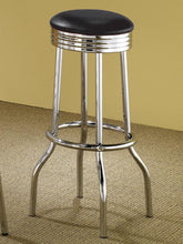 Coaster Theodore Upholstered Top Bar Stools Black and Chrome (Set of 2) Model 2408